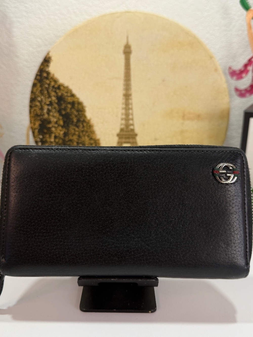 ELEGANT GUCCI GG LOGO RED & GREEN WEB STRIPED WALLET! - Picture 9 of 17